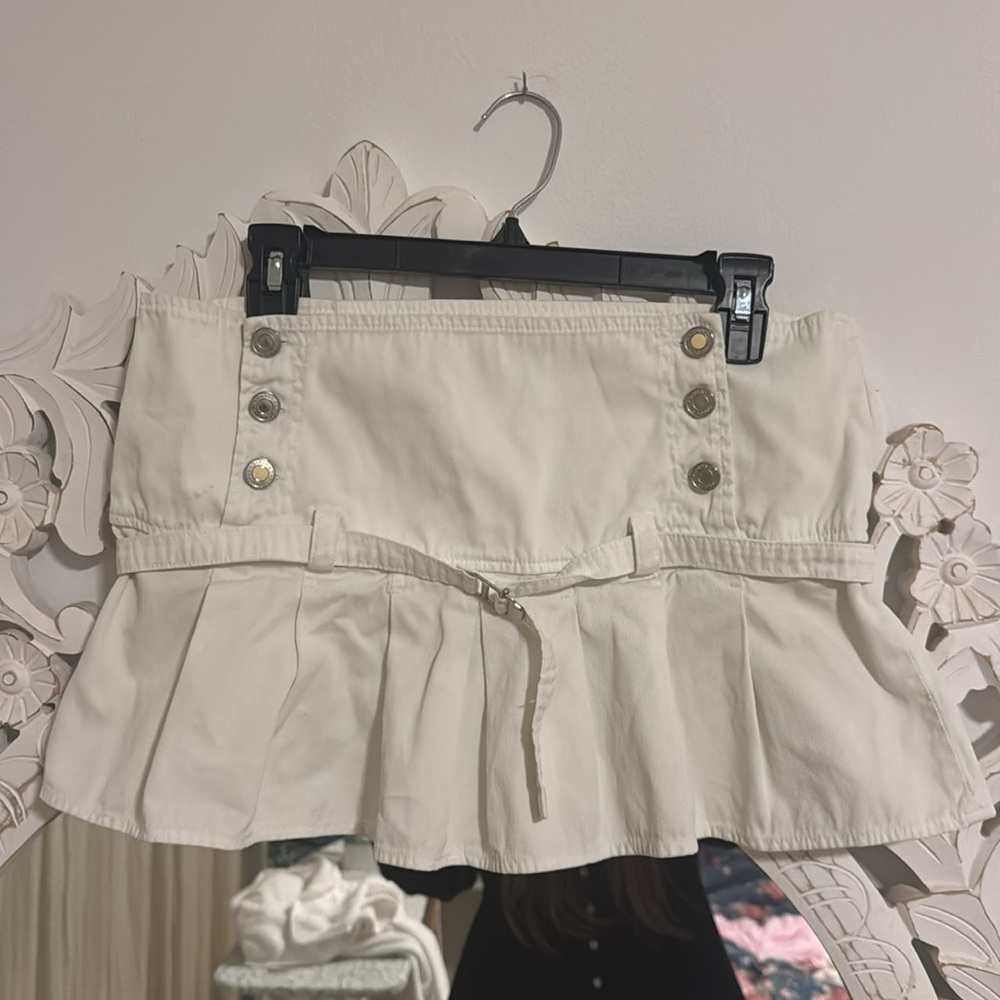 Pinko Y2K mini low waist skirt denim
